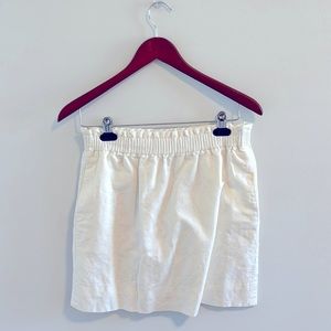 J Crew cream high-waisted canvas skirt with pockets!